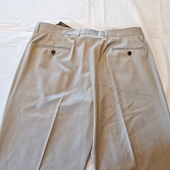 NEW Armani Exchange Light Grey Taupe Modern Fit Flat Front Textured Dress Pants - Picture 4 of 12